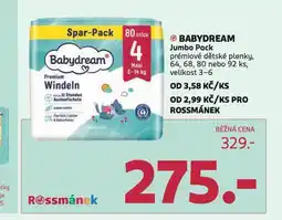 Rossmann Babydream jumbo pack premiové plenky nabídka