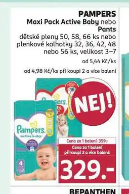 Rossmann Pampers dětské plenky nabídka