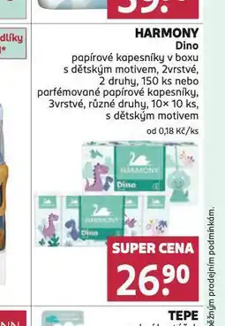 Rossmann Harmony dino papírové kapesníky nabídka