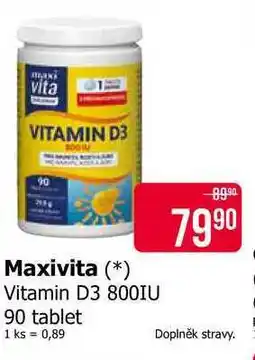 Teta Maxivita Vitamin D3 800IU 90 tablet nabídka