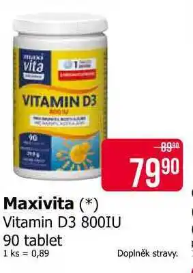 Teta Maxivita Vitamin D3 800IU 90 tablet nabídka