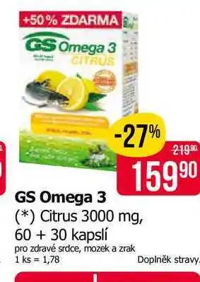 Teta GS Omega 3 Citrus 3000 mg, 60 + 30 kapslí nabídka