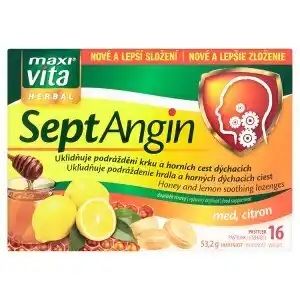 Teta MaxiVita Herbal SeptAngin med, citron 16 pastilek 53,2g nabídka