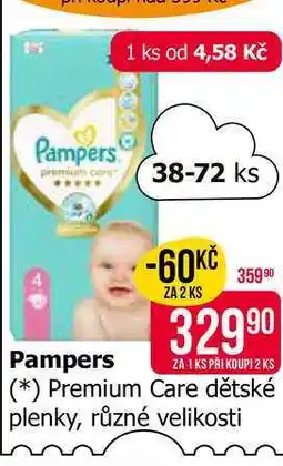 Teta Pampers Premium Care Dětské Plenky 38-72 ks nabídka