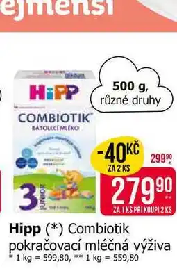 Teta HiPP Junior combiotik 3 mléčná batolecí výživa 500g nabídka