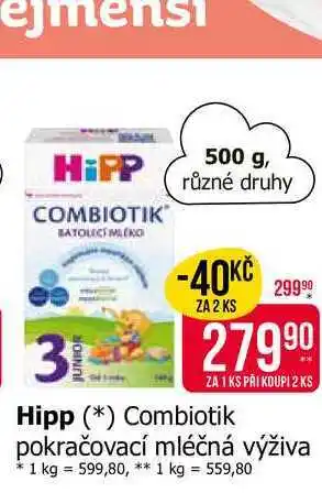 Teta HiPP Junior combiotik 3 mléčná batolecí výživa 500g nabídka