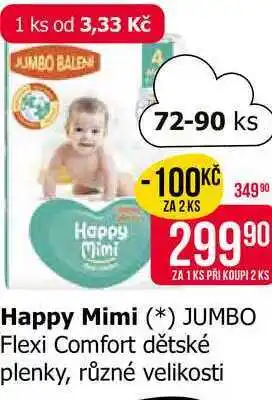 Teta Happy Mimi JUMBO Flexi Comfort dětské plenky, různé velikosti nabídka