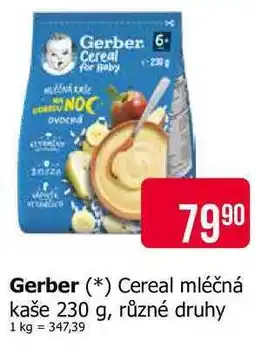 Teta Gerber Cereal mléčná kaše 230 g, různé druhy nabídka