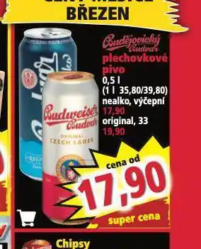 Norma Pivo budweiser budvar nealko nabídka