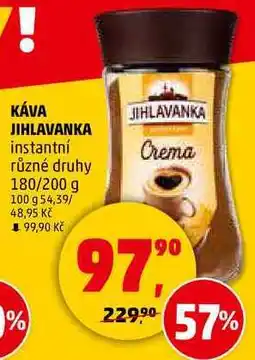 Penny Market KÁVA JIHLAVANKA instantní různé druhy, 180/200 g nabídka