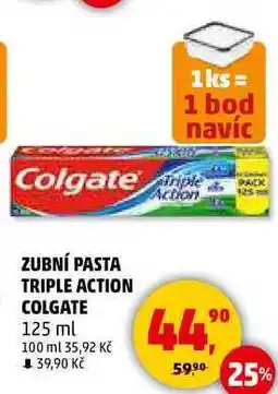 Penny Market PACK ZUBNÍ PASTA TRIPLE ACTION COLGATE, 125 ml nabídka