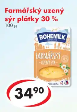 CBA Farmářský uzený sýr plátky 30 % nabídka