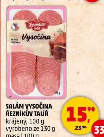 Penny Market SALÁM VYSOČINA ŘEZNÍKŮV TALÍŘ krájený, 100 g nabídka