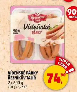 Penny Market VÍDEŇSKÉ PÁRKY ŘEZNÍKŮV TALÍŘ, 2x 200 g nabídka