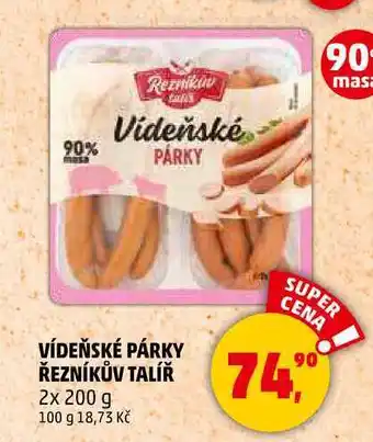 Penny Market VÍDEŇSKÉ PÁRKY ŘEZNÍKŮV TALÍŘ, 2x 200 g nabídka