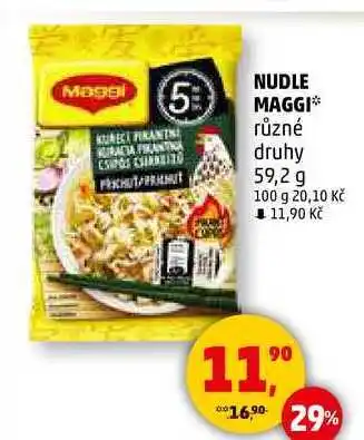 Penny Market NUDLE MAGGI různé druhy, 59,2 g nabídka