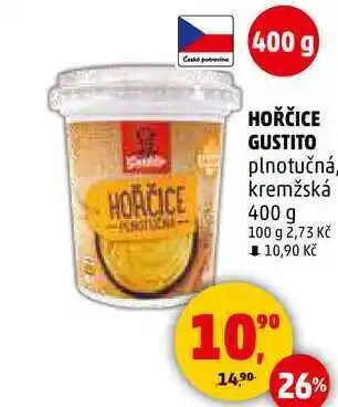 Penny Market HOŘČICE GUSTITO plnotučná, kremžská, 400 g nabídka