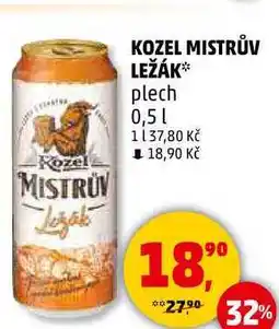 Penny Market KOZEL MISTRŮV LEŽÁK plech, 0,5 l nabídka