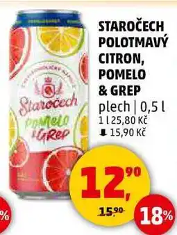 Penny Market STAROČECH POLOTMAVÝ CITRON, POMELO & GREP plech, 0,5 l nabídka