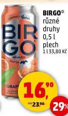 Penny Market BIRGO různé druhy, 0,5 l nabídka