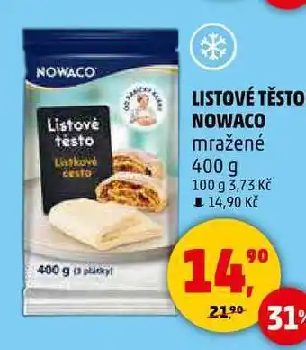 Penny Market LISTOVÉ TĚSTO NOWACO mražené, 400 g nabídka