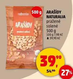 Penny Market ARAŠÍDY NATURALIA pražené solené, 500 g nabídka