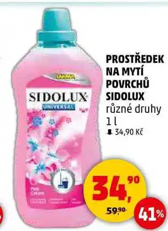 Penny Market PROSTŘEDEK NA MYTÍ POVRCHŮ SIDOLUX různé druhy, 1 l nabídka