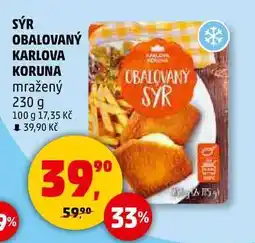 Penny Market SÝR OBALOVANÝ KARLOVA KORUNA mražený, 230 g nabídka