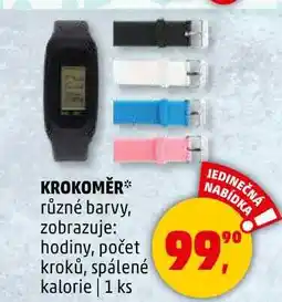 Penny Market KROKOMĚR různé barvy, zobrazuje: hodiny, počet kroků, spálené kalorie, 1 ks nabídka