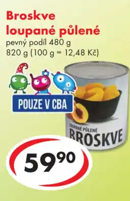 CBA Broskve loupané půlené nabídka