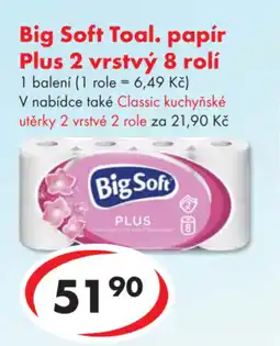 CBA Big Soft Toal. papír Plus 2 vrstvý 8 rolí nabídka