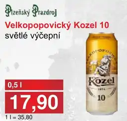 PLUS JIP Velkopopovický Kozel 10 nabídka