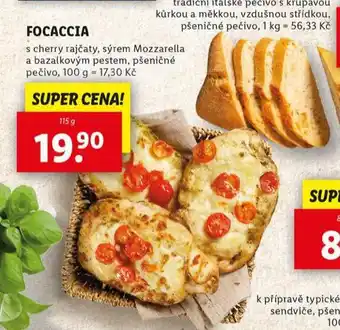 Lidl Focaccia nabídka