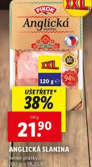 Lidl Anglická slanina nabídka