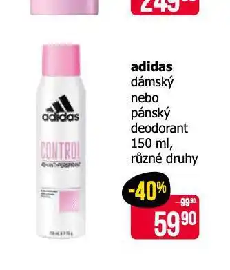 Teta Adidas deodorant nabídka