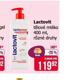 Teta Lactovit tělové mléko nabídka