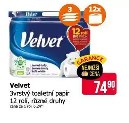 Teta Velvet toaletní papír nabídka