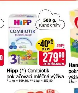 Teta Hipp combiotik pokračovací mléčná výživa nabídka