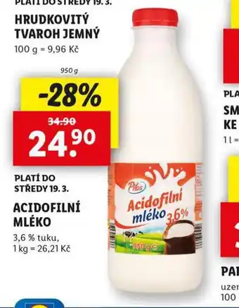 Lidl Acidofilní mléko nabídka