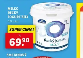 Lidl Milko řecký jogurt bílý nabídka