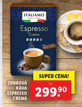 Lidl Zrnková káva espresso crema nabídka