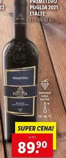 Lidl Primitivo puglia 2021 itálie nabídka