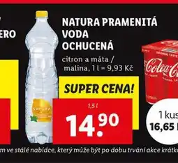 Lidl Natura pramenitá voda ochucená nabídka