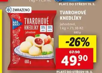 Lidl Tvarohové knedlíky jahodové nabídka