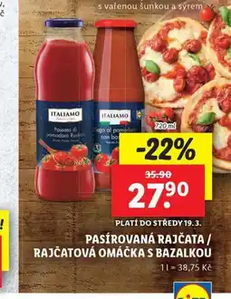 Lidl Rajčatová omáčka s bazalkou nabídka