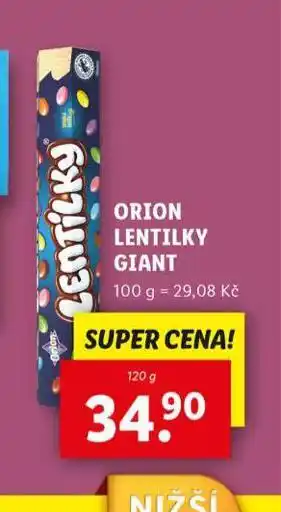 Lidl Orion lentilky giant nabídka