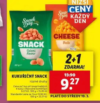 Lidl Kukuřičný snack nabídka