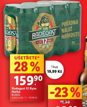 Lidl Pivo radegast ryze hořká 12 nabídka