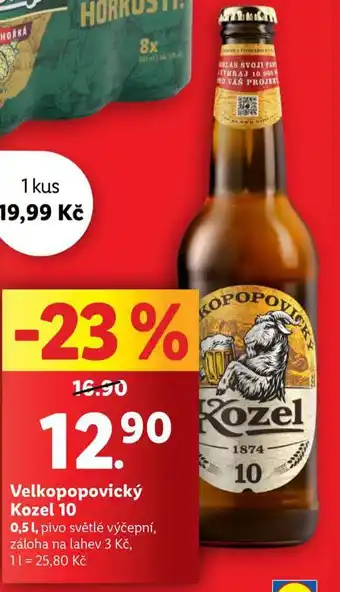 Lidl Pivo velkopopovický kozel 10 nabídka