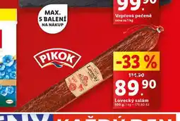 Lidl Lovecký salám nabídka